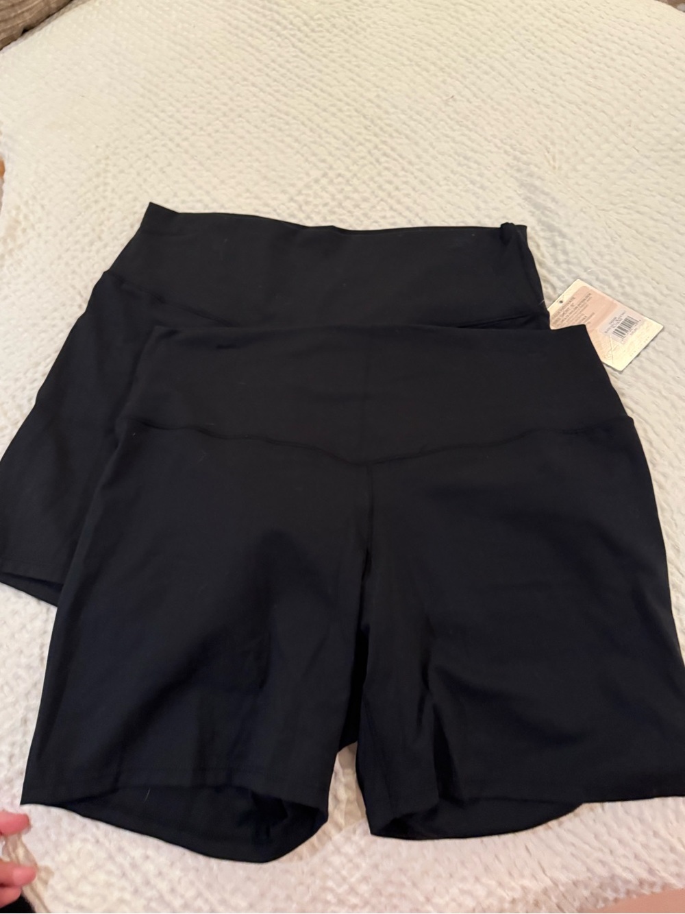 2 PACK Black High-Waist Women's Athletic Shorts